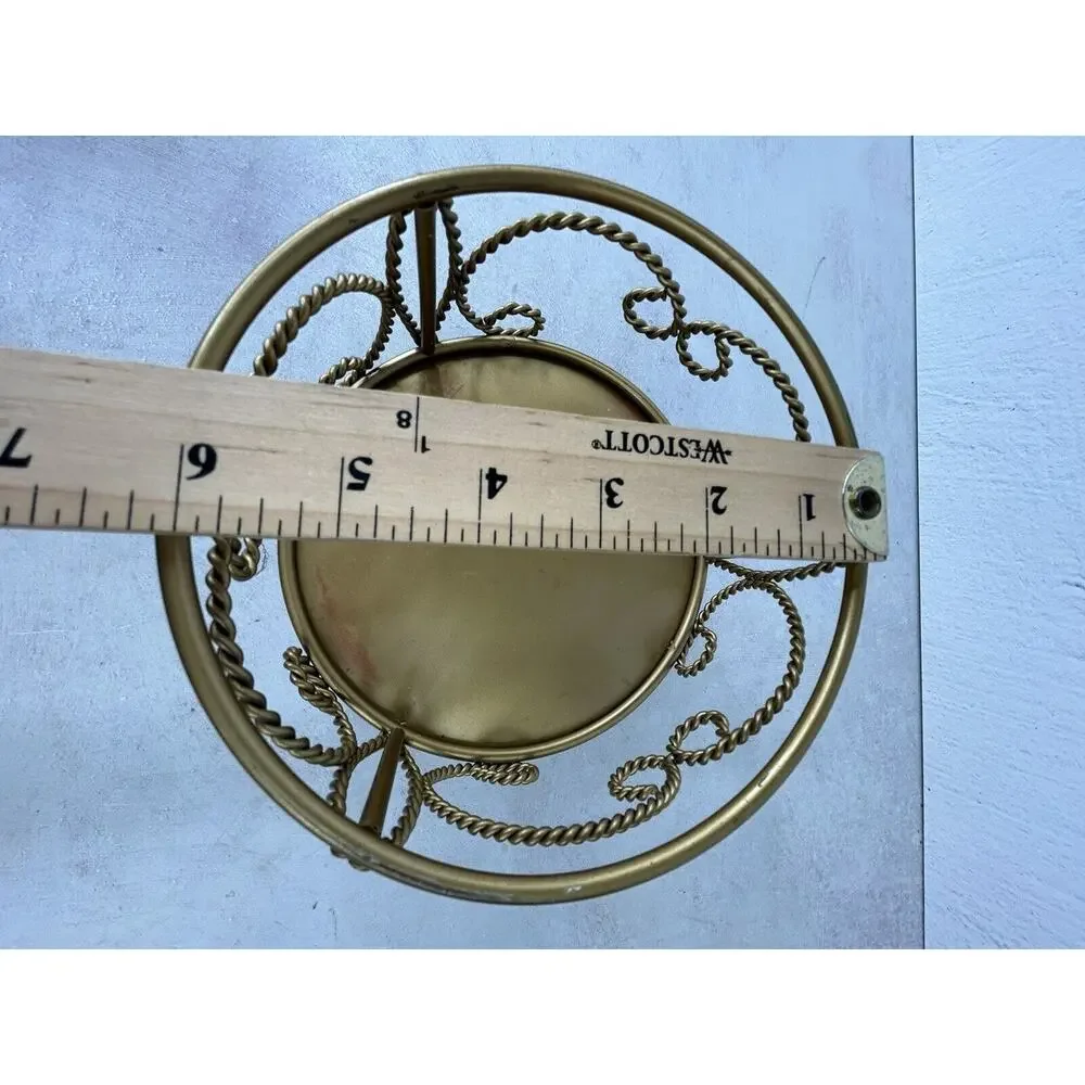 vintage gold iron pedestal‎ Large candle holder